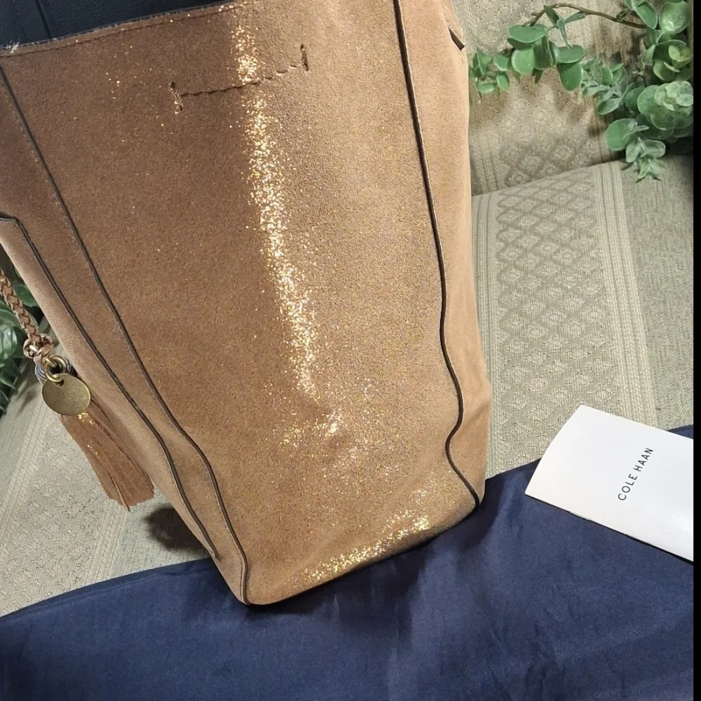 NWT Cole Haan Natalie Large Bronze Metallic Tote